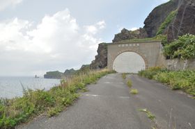 神恵内方坑口と神威岬